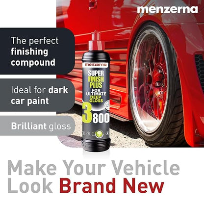 menzerna High Gloss Swirl Remover Kit I Car polishing Set with Menzerna Super Finish 3800 (8oz) and 3.5 Inch Polishing Pad I Brillant Gloss Kit for All Types of Vehicles