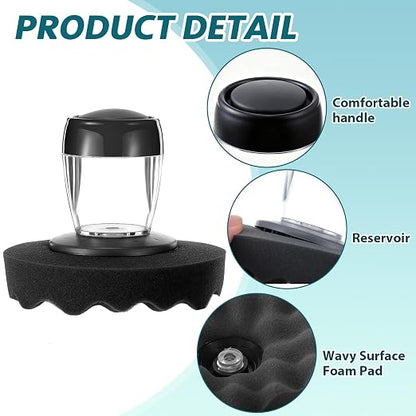 3 Pack Tire Shine Applicator Set Reusable, 2 Pack Replaceable Tire Dressing Applicator Pad Works with All Types of Shine & Gels, Professional Car Detailing Tool