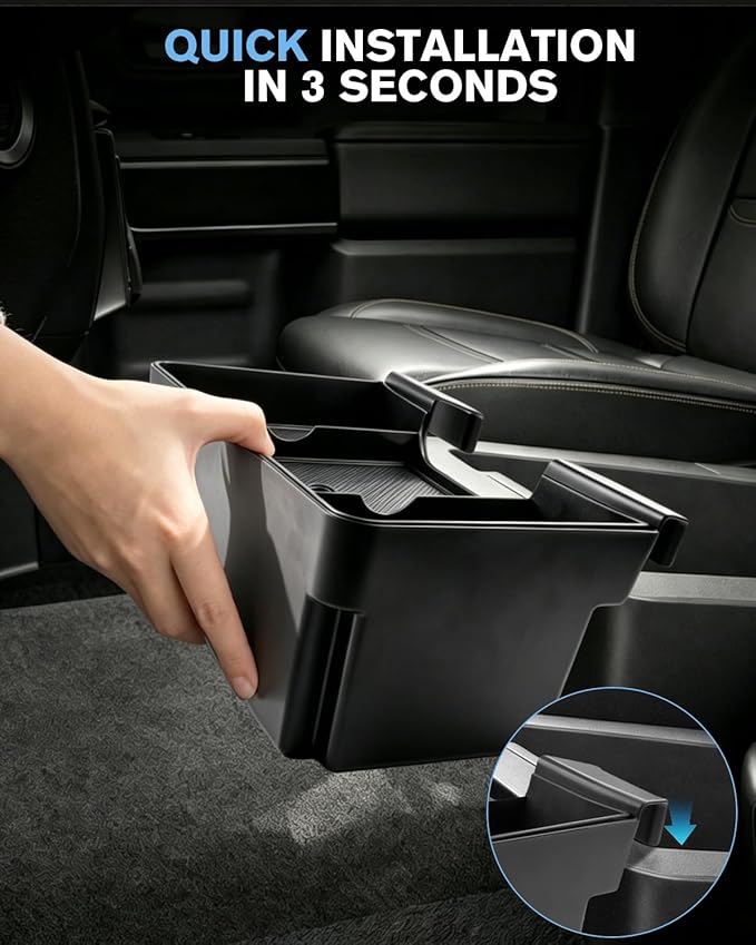 for Double Layer Center Console Hanging Organizer Box Compatible with 2019-2026 Silverado/Sierra 1500& 2020-2026 Silverado/Sierra 2500HD/3500HD Accessories(Split-Bench Folding Seat Only)