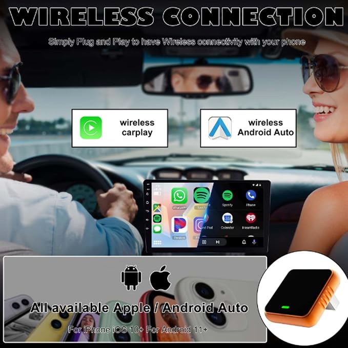 Wireless Carplay Adapter for Lexus GX 460/LX 600/IS 300 350 500, Plug and Play Car Play Wireless Adapter, 2 in 1 CarPlay Accessories, Auto Reconnect