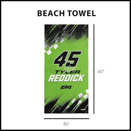 Northwest NASCAR Tyler Reddick Simple Speed Beach Towel, Cotton Blend Lightweight Bath, Pool Swim Travel Fan Gear, 30 x 60 Inch