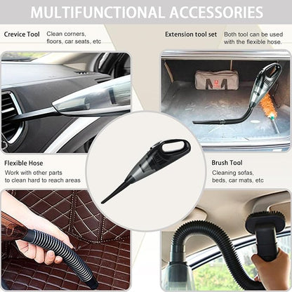 Handheld Vacuum Cordless Portable Rechargeable Strong Suction Car Vacuum Cleaner Powerful Hand Held Vacuum Cleaner with Multi Accessories for Home Office Auto Car Pet (White)