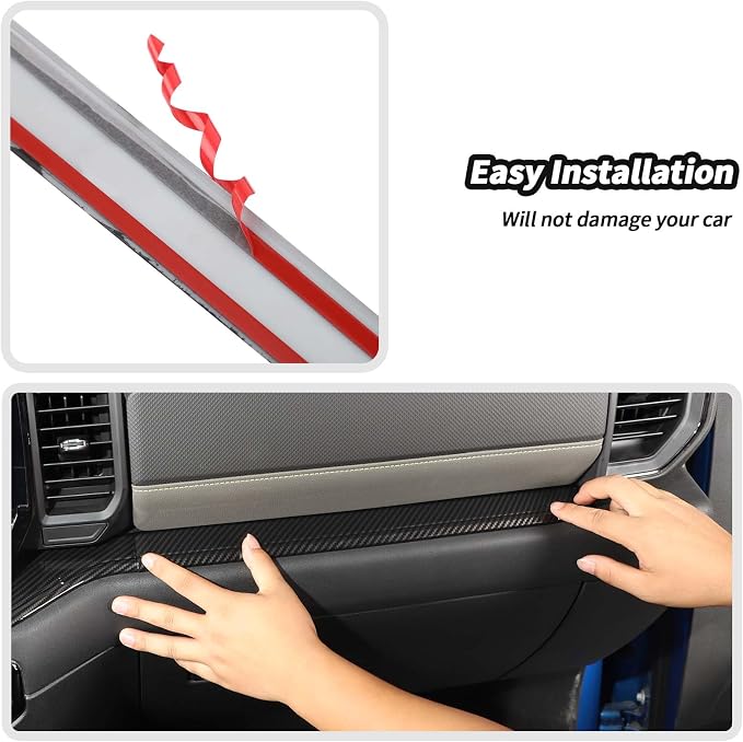 JeCar for Silverado Carbon Fiber Interior Center Console Dash Panel Cover Trim for 2022 2023 2024 2025 2026 Chevrolet Chevy Silverado 1500