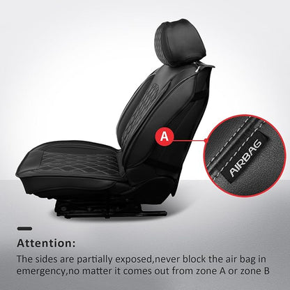 MIROZO Tacoma Seat Covers Full Set,Leather Truck Seat Covers Fits for 2024 2025 2026 Toyota Tacoma Crew Cab