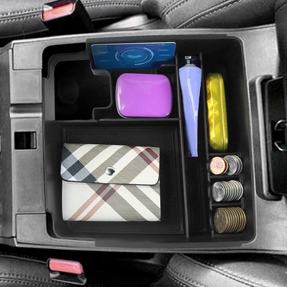SXCY Console Tray for 2022-2023 Nissan Frontier, Armrest Console Organizer & Storage Box, Black ABS Plastic