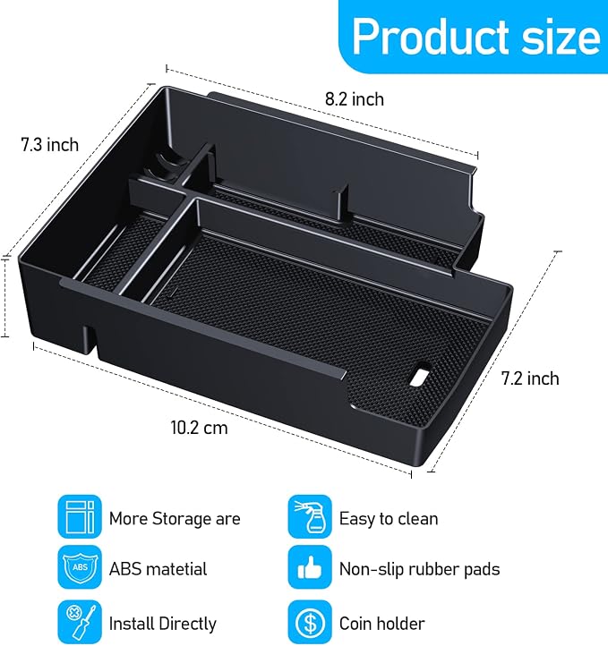 DIAMOOKY Upgraded Center Console Organizer for Toyota 4Runner 2024 2023 2022 2021 2020 2019 2018 2017 2016-2010 Full Size Tray Interior Accessories, Insert Armrest Box Secondary Storage ABS Material