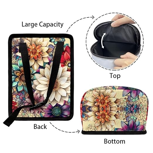 BIGCARJOB Hippie Lotus Car Trash Can Bin for Car Back Seat Leak Proof Car Trash Bag Hanging,Vehicle Trash Can for SUV Truck Van,Car Garbage Cans for Front Seat
