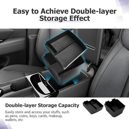 Center Console Organizer Compatible with 2025 2026 Hyundai Tucson Limited Hybrid/Tucson Plug-in Hybrid Accessories Storage Box Compartment Tray - ONLY Fit with Electronic Shift 2-Pack[NOT FOR SE/SEL]