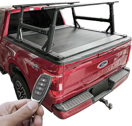 Syneticusa ER Power Retract Hard Tonneau Cover with R1 Rack Fits 2004-2026 Ford F-150 6’7” (78.9”) Truck Bed Retractable