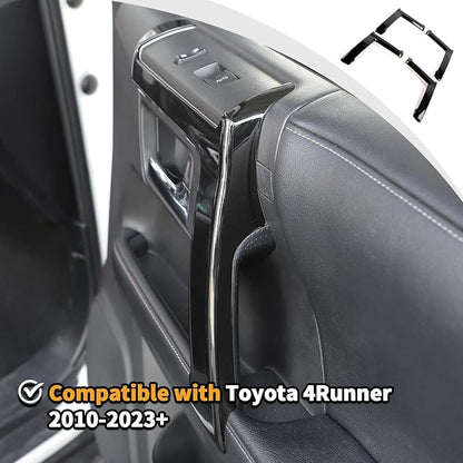Voodonala for 4Runner Inner Door Handle Door Pull Cover Trim Decoration Garnish for Toyota 4Runner Interior Accessories 2010-2025+ 4pcs Black