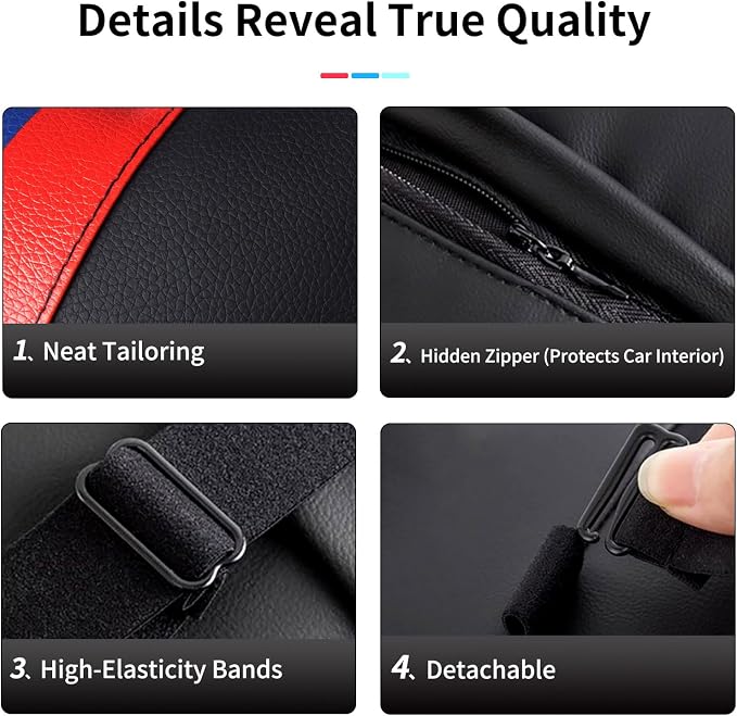 2 PCS Car Headrest Pillow for BMW Accessories, Car Soft PU Leather Neck Pillow Support