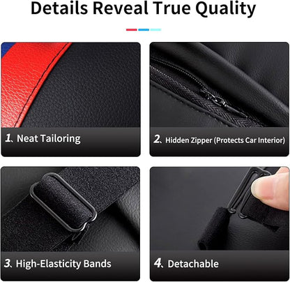 2 PCS Car Headrest Pillow for BMW Accessories, Car Soft PU Leather Neck Pillow Support