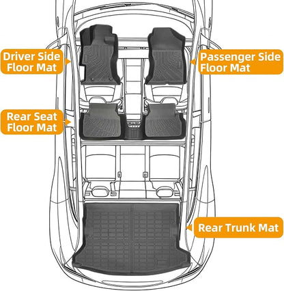 Floor Mats for Subaru Crosstrek 2018-2021-2023, for Subaru Impreza(NOT Hybrid) 2017-2023, Front Rear Mats & Cargo Mat, TPE Anti-Slip Waterproof Summer Winter Floor Liners Car Accessories