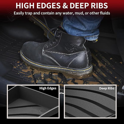 LASFIT Floor Mats for 2014-2026 Porsche Macan, 3D Laser-Measured Custom Fit All Weather TPE Floor Liners, Front & Rear Rows, Black, Easy to Clean