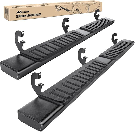 Nilight Running Boards for 2019-2026 Chevy Silverado/GMC Sierra 1500 Crew Cab 2020-2026 Silverado/GMC Sierra 2500HD 3500HD 6 Inch Aluminum Bolt-on Side Step Nerf Bars