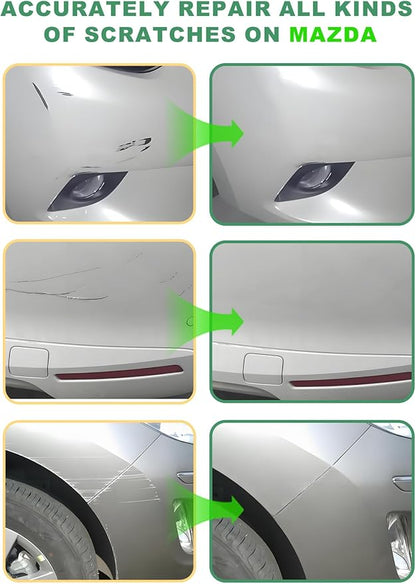 46G Machine Gray Metallic Touch Up Paint for Mazda, Color Accurate Car Paint Scratch Repair Pen, Quick & Easy Fix Automotive Chips and Nicks