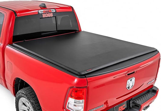 Rough Country Soft Roll-Up Tonneau Cover for Ram 1500 (2019-2026) 1500 TRX (2021-2024) - Sleek, Weather-Resistant Truck Bed Protection, Fits 5'7 Bed