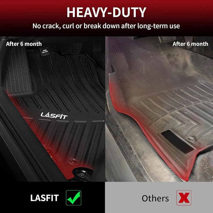 LASFIT Floor Mats for Toyota Camry 2017 2016 2015 LE/SE/XLE/XSE/Hybrid, Custom Fit TPE All Weather Floor Liners for Camry 2015-2017 1st & 2nd Row Car Mats, Black