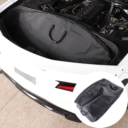 Hardtop Removable Roof Panel Storage Bag Compatible with Corvette C8 Coupe Stingray 2020 2021 2022 2023 2024 2025 (Manual Sunroof) Black Leather Interior Organizer Accessories