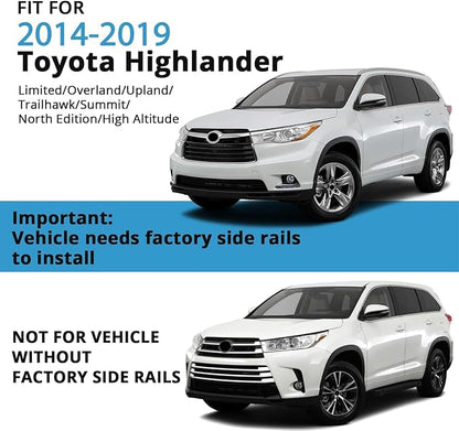 220lbs Lockable Roof Rack Cross Bars | Compatible with Toyota Highlander 2014-2019 XLE Limited & SE LE & LE Plus | Heavy Duty Aluminum Roof Rails Crossbars Rooftop Luggage Carrier