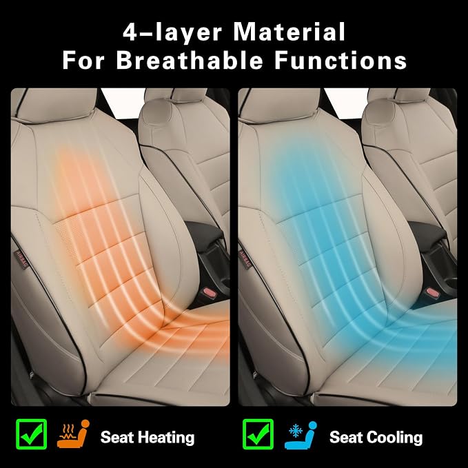 EKR Rav4 Seat Covers Custom Fit for Toyota Rav4 XLE,Platinum,Limited 2013-2018 & SE 2016-2018, Leather Car Seat Cover Full Set for SUV,Faux Leather(Beige)