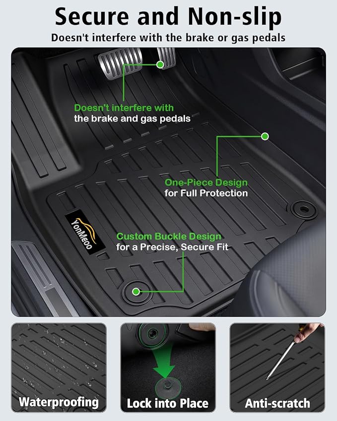 Floor Mats & Cargo Mat with Backrest Mat Custom for Chevy Equinox 2025 2026 (Only Gas) /GMC Terrain, Door Sill Guards, All Weather TPE Full Set Floor Liners Trunk Mat for Chevrolet Equinox Accessories