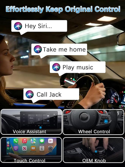 Wireless CarPlay Adapter for Apple iPhone - Bluetooth 5.3 Plug & Play, No Latency, Auto Reconnect, Compatible with 2016+ Factory Wired CarPlay Cars & iOS10+