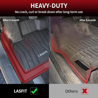 LASFIT Floor Mats for 2020-2017 Ford Fusion & Lincoln MKZ, Custom Fit Full Coverage All Weather TPE Floor Liners, Front & Rear Rows, Black