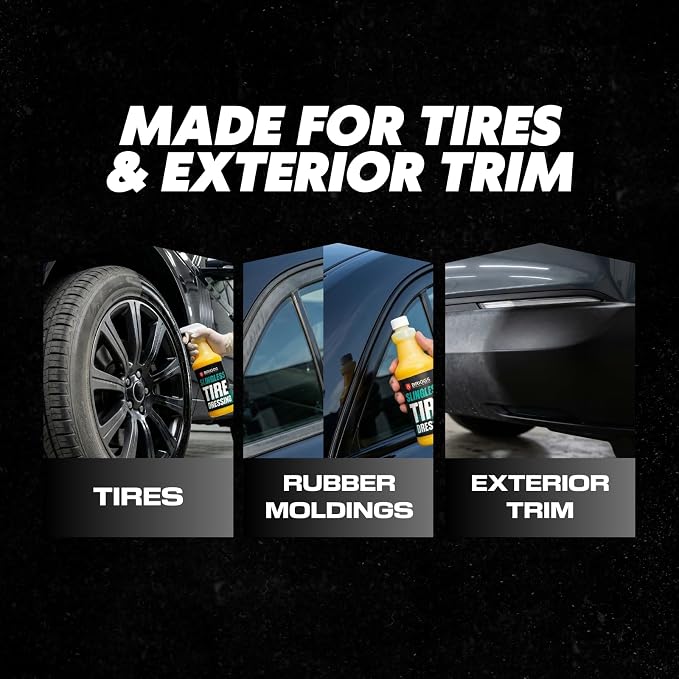 Briggs Slingless Tire Dressing – High Gloss Tire Shine Spray, Sling-Free Wet Look Finish for Tires, Rubber Moldings & Exterior Trim, Solvent-Based Formula – 128oz