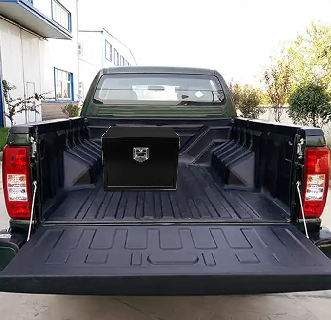 30 Inch Steel Underbody Truck Tool Box with T-Handle Lock, Heavy Duty Contractor Toolbox For Organization And Storage, Job Tool Chest, 30"x 18"x 18" inch Black