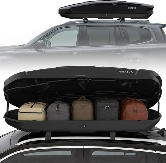 26 Cu Ft Cargo Box, Hard Shell Roof Cargo Carrier with Security Keys, 87.20" x 38.19" x 17.36" Roof Box, Dual-Sided Opening, Tool-Free Install, Black