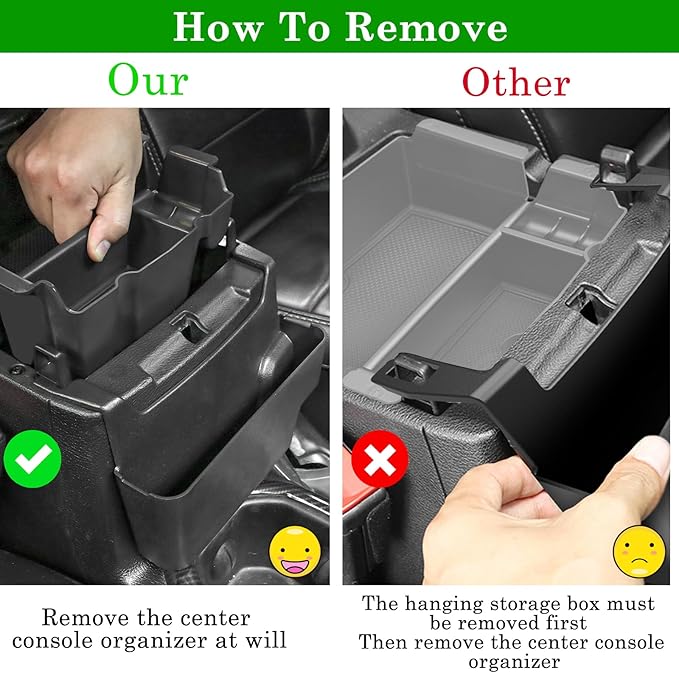 Eamplest 4PCS Center Console Organizer for 2024 2025 2026 Jeep Wrangler JL JLU 4XE and Gladiator JT Accessories Gear Shift Side Tray Organizer,Hanging Armrest Storage Box