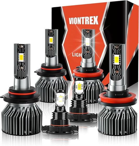 Driving Light Bulb Fit for Chevy Tahoe 2007 2008 2009 2010 2011 2012 2013 2014 2015 High Low Beam Fog Light Bulbs Combo Pack,6500K White Car Lamp Kit,Plug and Play,IP68 6-Pack