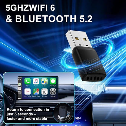 Feitenn 2026 New Wireless CarPlay Adapter for iPhone – Convert Wired to Wireless CarPlay, Plug & Play Dongle, Auto Reconnect, Multi-User Support, for Factory Wired CarPlay Cars, iOS 10+ (Black)