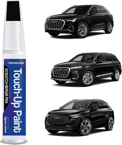 Mythos Black Metallic LY9T/0E Touch Up Paint For Audi 2017-2024 A6/A7/A8, 2019-2024 Q8/e-tron, 2-in-1 Chips and Nicks Scratch Repair Pen