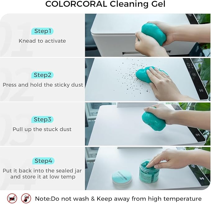 ColorCoral Car Cleaning Gel 2Pack Car Clean Putty, Universal Car Interior Cleaner Slime, Perfect Keyboard Cleaning Kit Supplies, Auto Detailing Tools Accessories, Dust Remover Gifts for Men Women