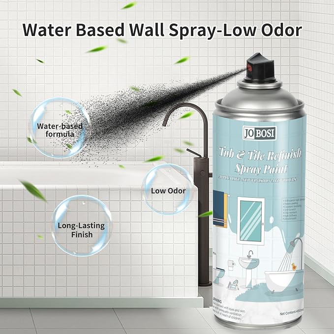 Black Ceramic Tub Spray Paint （16 FL Oz *2 pack）- High-performance aerosol spray gun kit, Household appliances, refrigerator, ceramics, bathtubs, vases, bathroom floors, etc., furniture wood color change and more DIY coatings - Quick drying and smooth ...