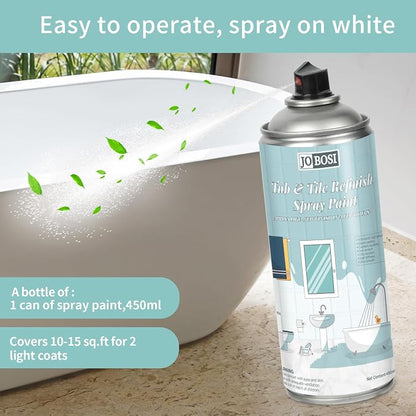 White Ceramic Tub Spray Paint （16 FL Oz *2 pack）- High-performance aerosol spray gun kit, Household appliances, refrigerator, ceramics, bathtubs, vases, bathroom floors, etc., furniture wood color change and more DIY coatings - Quick drying and smooth ...