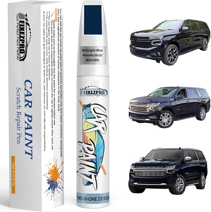 Midnight Blue Metallic(GLU/WA328E) Touch Up Paint for Chevrolet, Car Paint Scratch Repair Remover Pen Color Exact Match, Quick and Easy Fix Automotive Chips and Nicks Scuff
