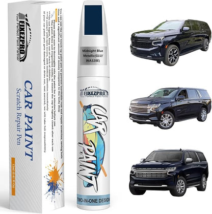Midnight Blue Metallic(GLU/WA328E) Touch Up Paint for Chevrolet, Car Paint Scratch Repair Remover Pen Color Exact Match, Quick and Easy Fix Automotive Chips and Nicks Scuff