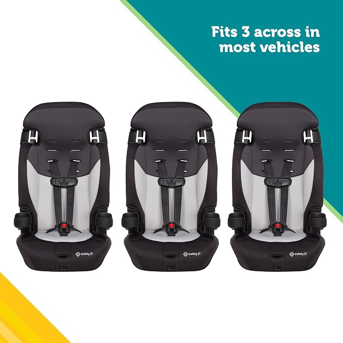 Safety 1st Grand 2-in-1 Booster Car Seat, Converts from High Back to Belt-Positioning Booster, High Back Seat for Kids 40-65, and Belt-Positioning 40-100 Pounds, Black Sky