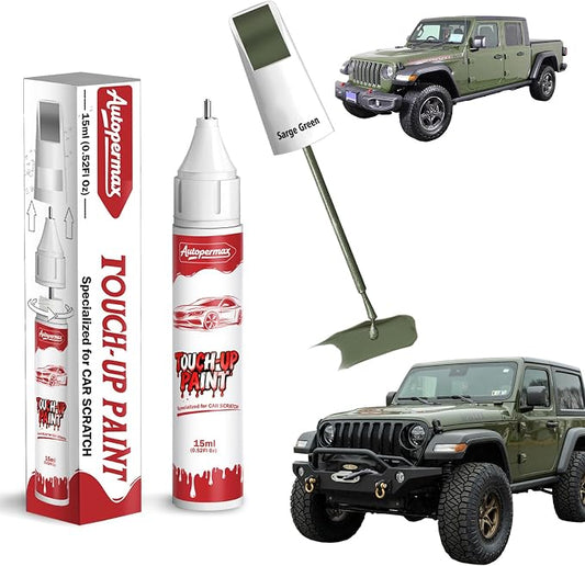 PGG Sarge Green Car Touch Up Paint for Jeep, Color Accurate Two-In-One Car Paint Scratch Repair Pen, Professional Scratch Remover for Vehicles Chips and Nicks Scuff