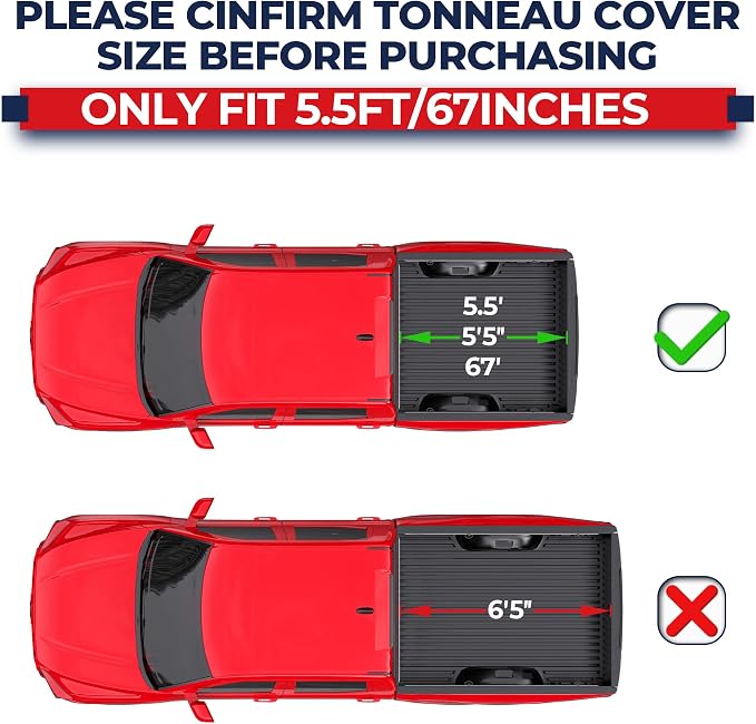 MOSTPLUS 5.5FT Soft Tri-Fold Truck Bed Tonneau Cover Compatible with Nissan Titan 2016-2026 | Fleetside - 67Inch w/o Titan Box (Non XD Models)