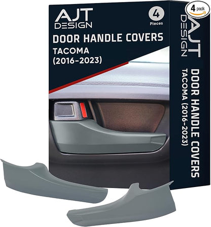 AJT DESIGN Car Door Handle Cover Compatible with Toyota Tacoma (2016-2023) | ABS Plastic Interior Trim, Chrome Delete Tacoma Door Handle Cover | Made in USA, Pack of 4 (Front & Back) - Lunar Rock