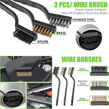 Green Windshield Cleaner Tool, 17Pcs Car Interior Cleaning Kit, Detailing Kit Interior Cleaner, Car Detailing Brushes, Cleaning Gel, Inside Cleaning Accessories for Trucks, SUVs, RVs Window
