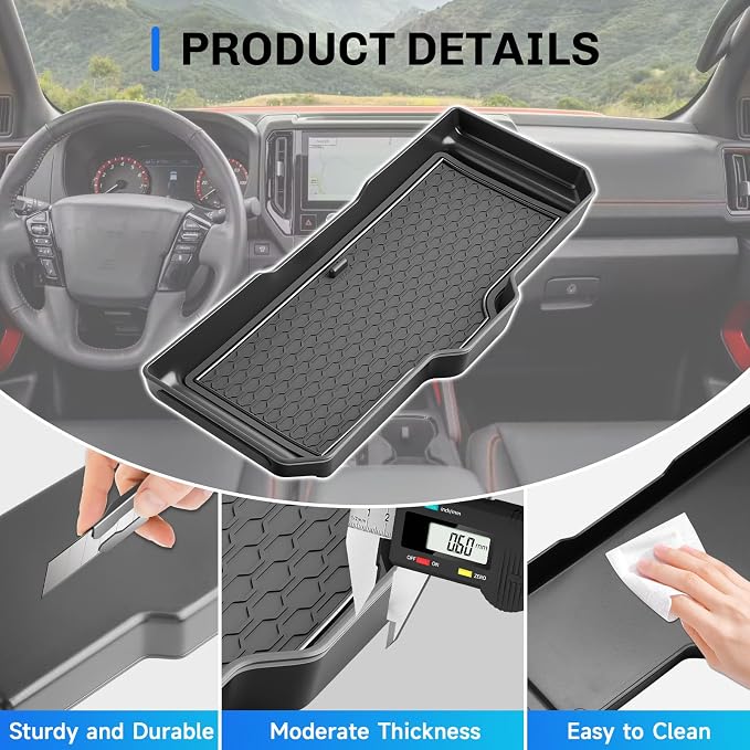 SXCY for 2026 Nissan Frontier Center Console Organizer for 2022-2026 Nissan Frontier Accessories Front Center Console Tray 2026 Frontier Armrest Organizer Storage