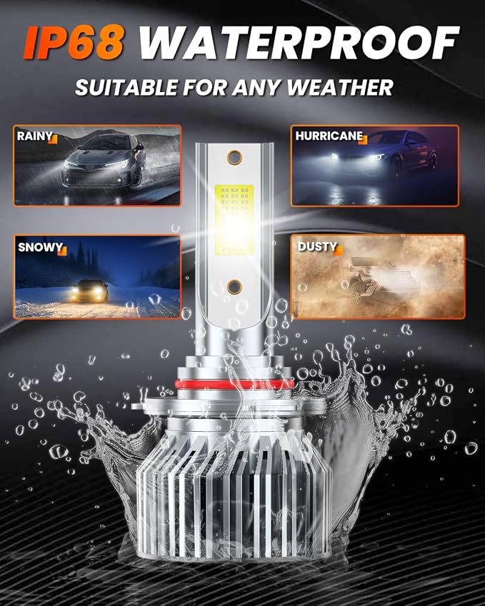 Fit for 2016 2017 2018 2019 2020 2021 2022 2023 Toyota Tacoma High Beam Low Beam Fog Light Bulbs Combo,6500K Safety Bright White,Enhanced Visibility Upgrade With Fan,Plug and Play,IP68 6-Pack