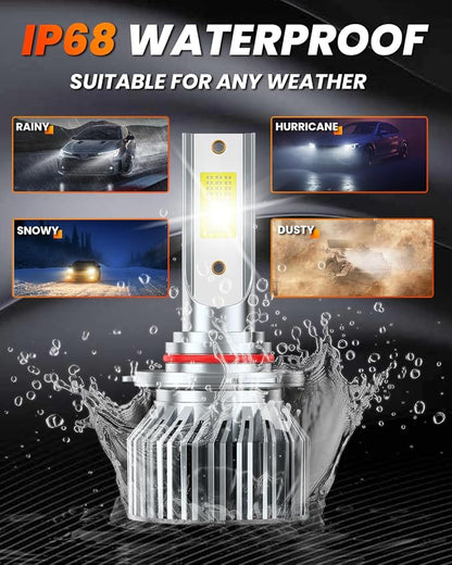 Fit for 2016 2017 2018 2019 2020 2021 2022 2023 Toyota Tacoma High Beam Low Beam Fog Light Bulbs Combo,6500K Safety Bright White,Enhanced Visibility Upgrade With Fan,Plug and Play,IP68 6-Pack
