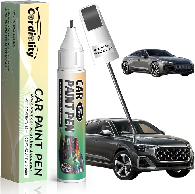 LZ7S/6Y Daytona Gray Pearl Touch Up Paint for Audi, Color Accurate Car Paint Scratch Repair Pen, Quick & Easy Fix Automotive Chips and Nicks