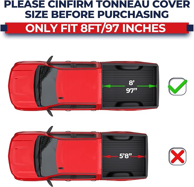 MOSTPLUS Roll-Up Soft Vinyl Truck Bed Tonneau Cover Compatible with 2007-2013 Chevrolet Chevy Silverado/GMC Sierra 1500/2007-2014 2500 HD 3500 HD Fleetside 8 FT Bed 97 inch Fleetside Long Bed